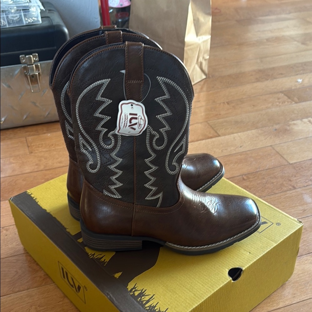 Brown Leather Western Boots